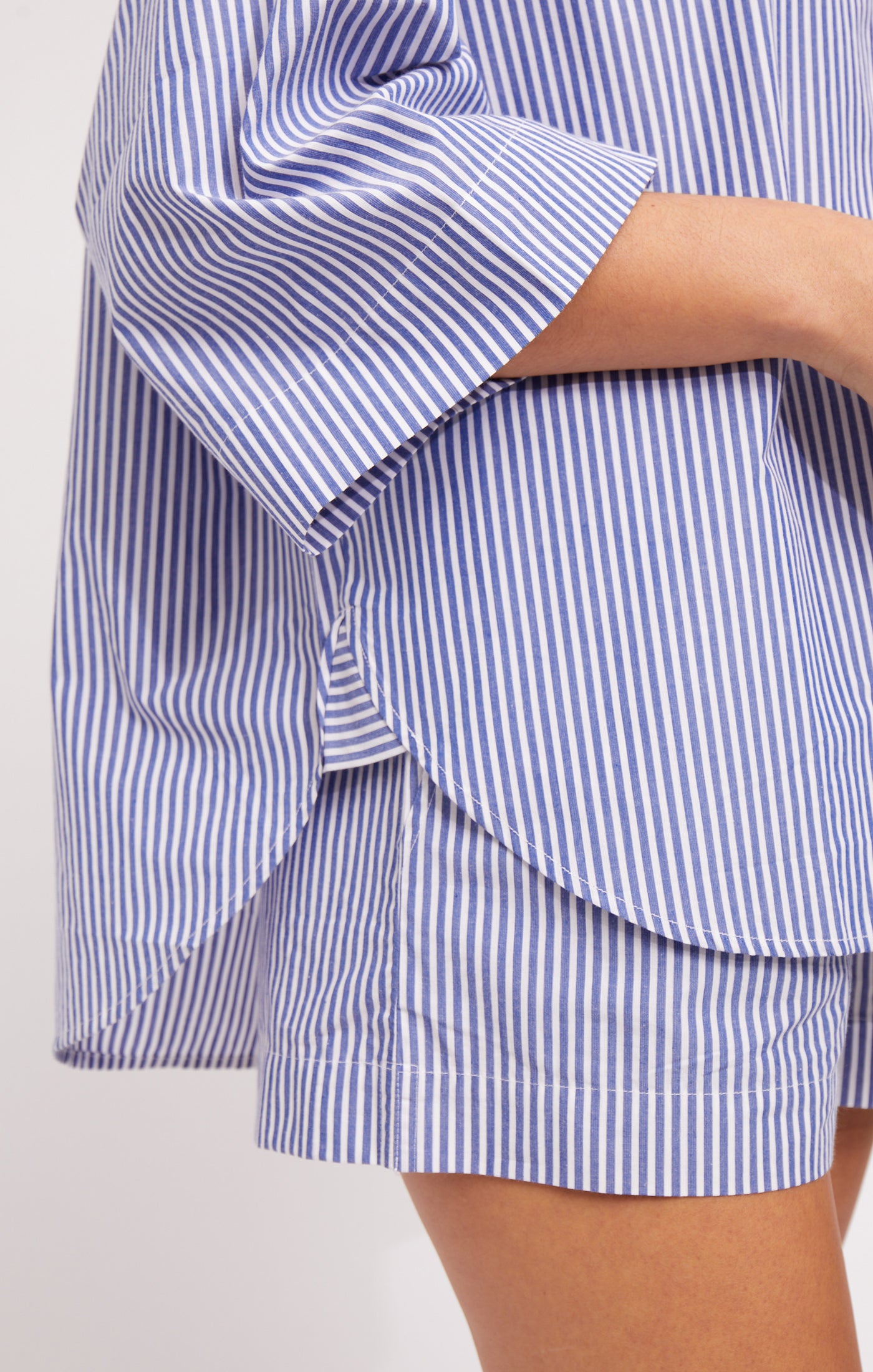 French Connection Rhodes Popover Stripe Linen White/Marine - Mojo Independent Store