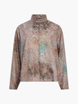 French Connection Becky Burnout Turtle Neck Bronze Multi