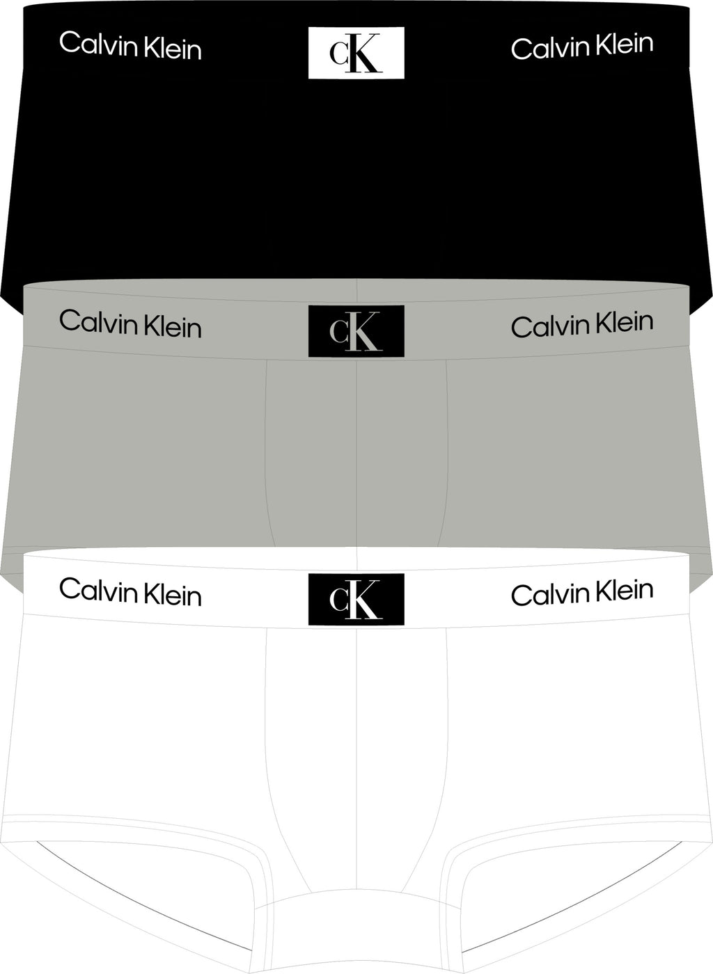 Calvin Klein 3pk Low Rise Trunk Black/Authentic Grey/White