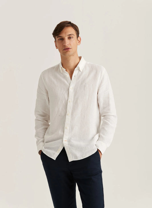 Morris Douglas Linen Shirt White