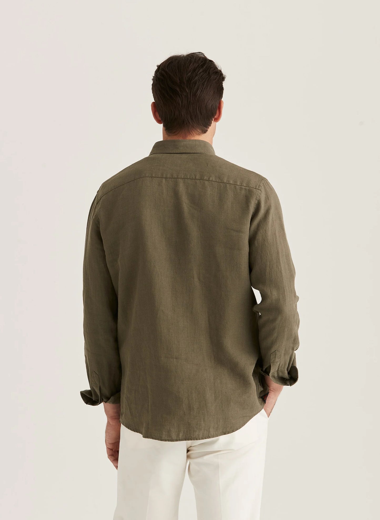 Morris Douglas Linen Shirt Olive