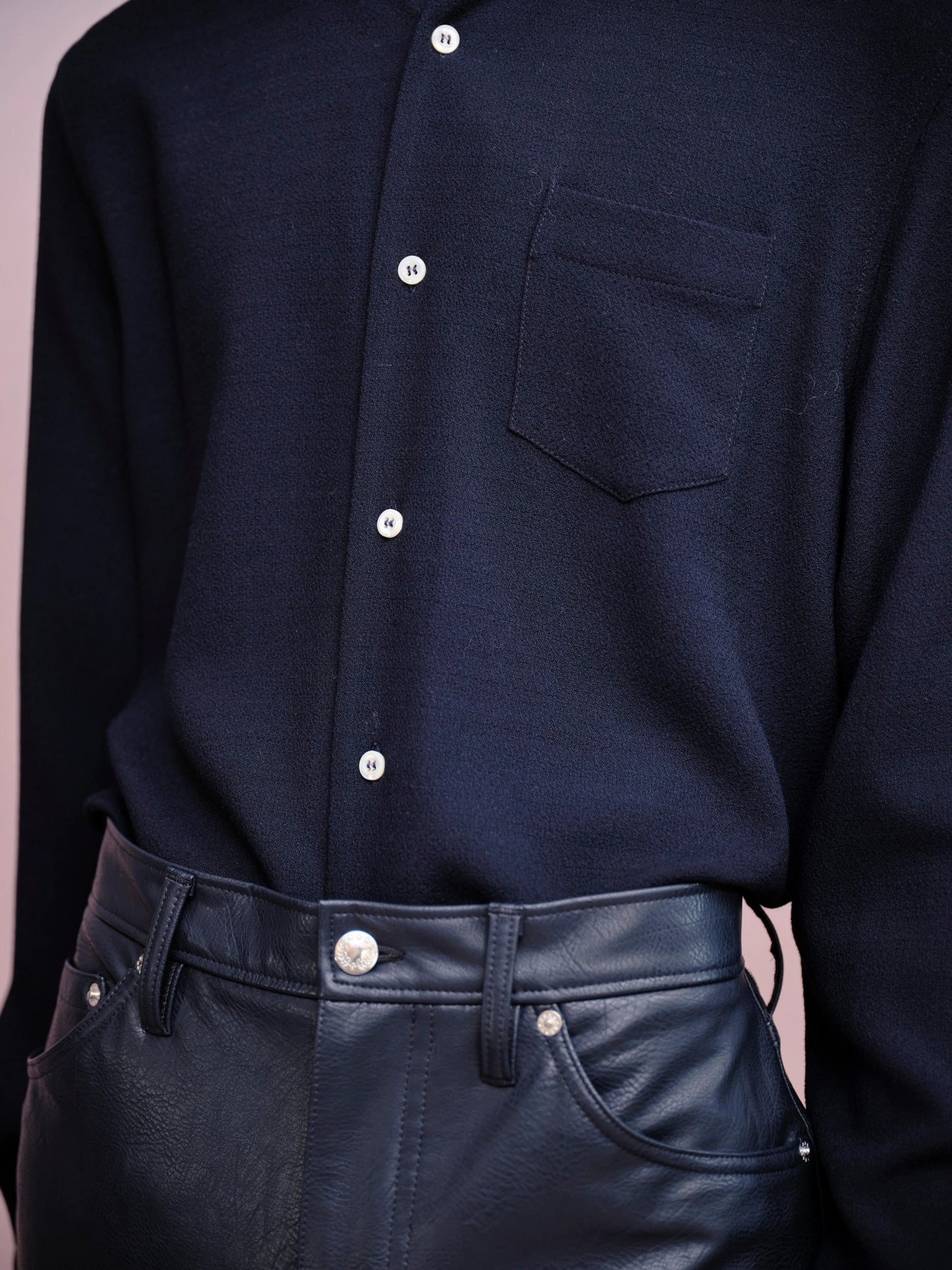 Séfr Hampus Shirt Wool Dark Navy - Mojo Independent Store