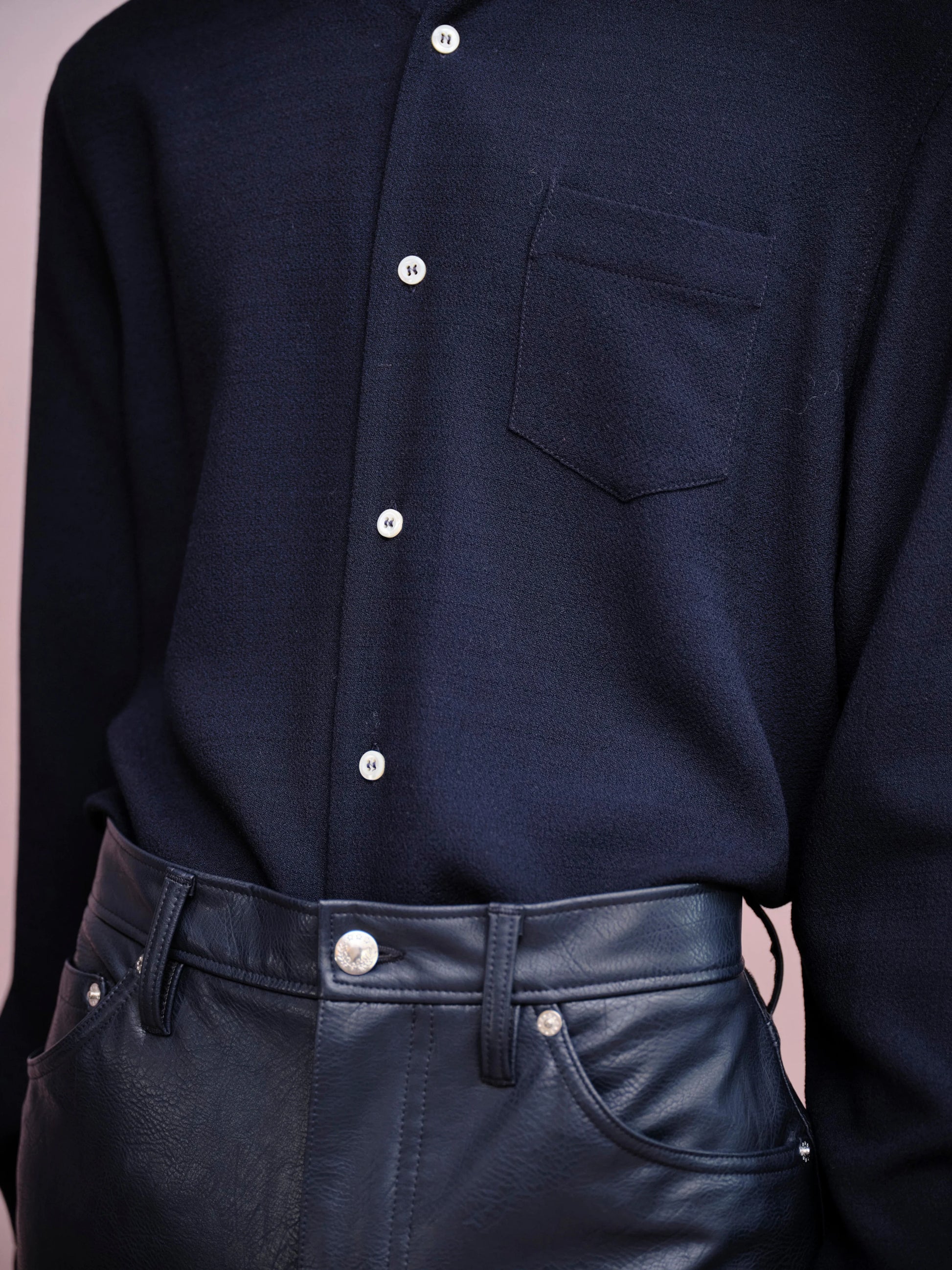 Séfr Hampus Shirt Wool Dark Navy - Mojo Independent Store
