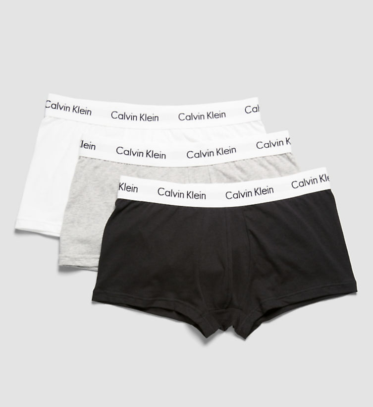 Calvin Klein Cotton Stretch 3-pack Boxer Low Rise Trunk white/grey/black - Mojo Independent Store