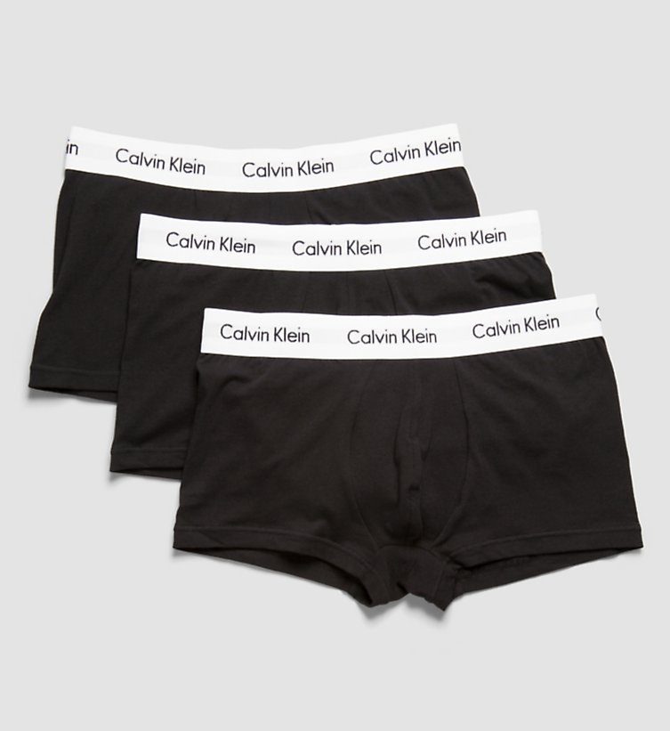 Calvin Klein Cotton Stretch 3-pack Boxer Low Rise Trunk Black - Mojo Independent Store