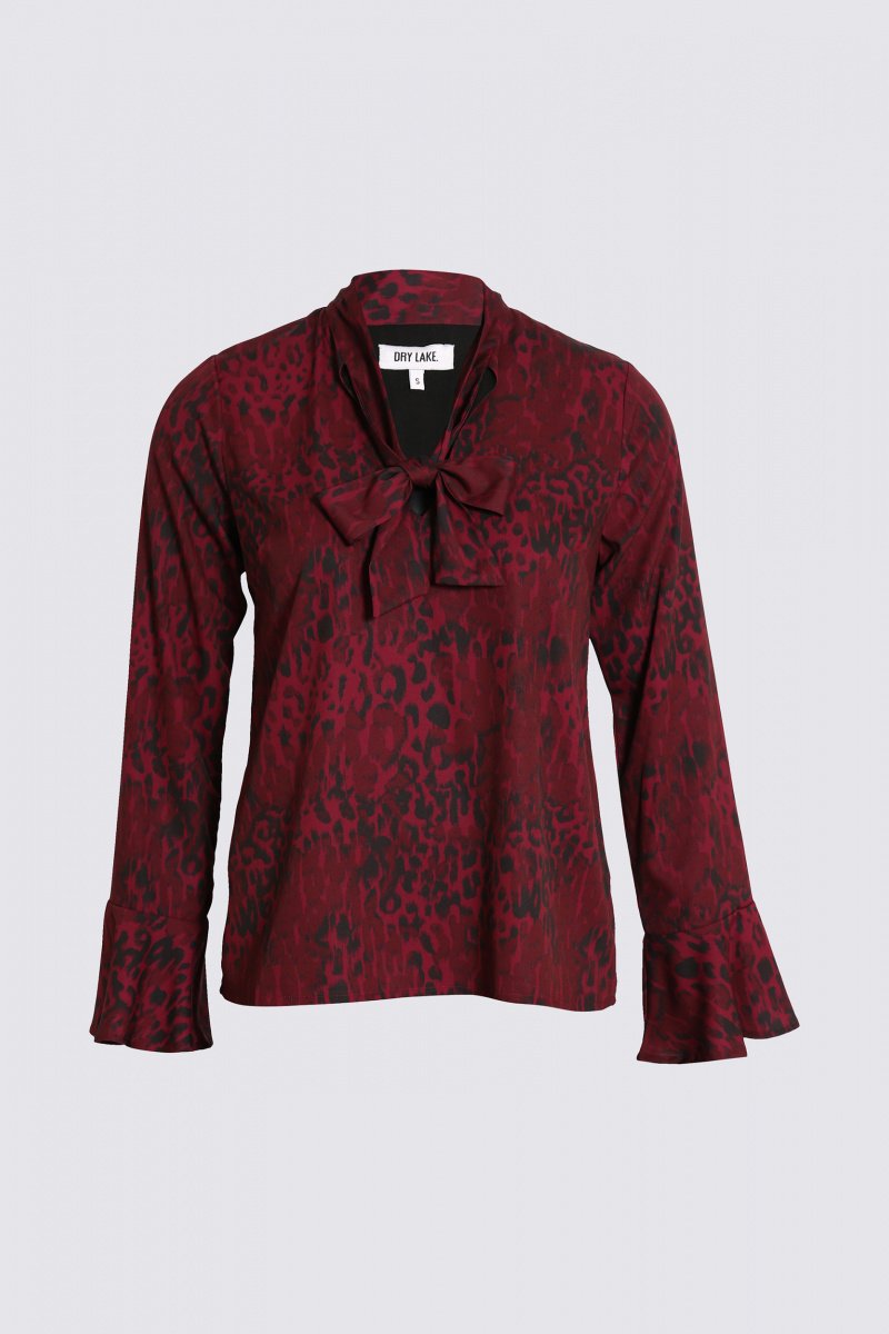 Dry Lake Unit Bleak Blouse Red Leo Print - Mojo Independent Store