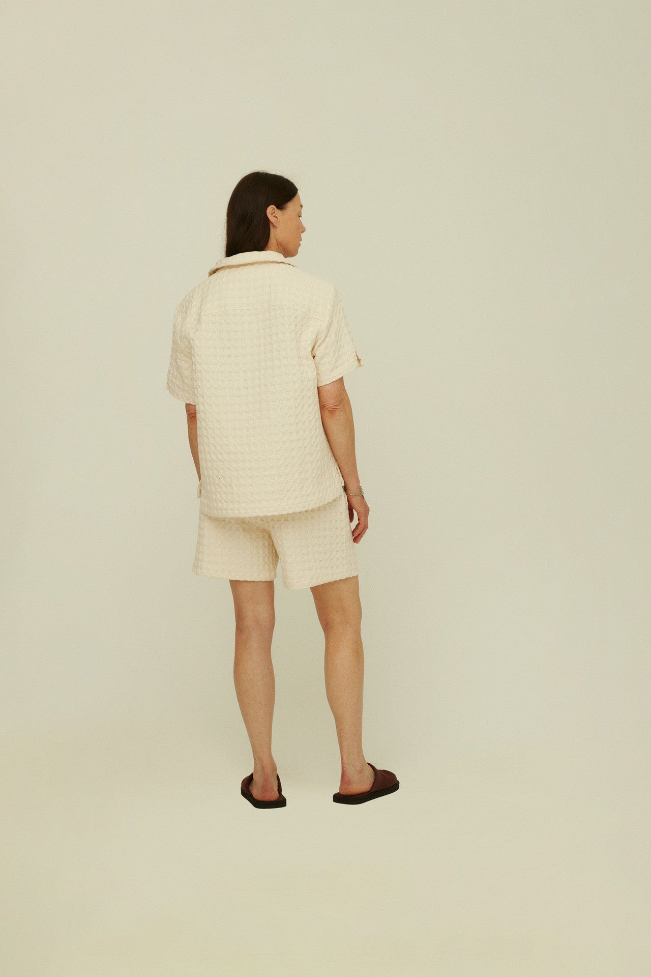 Oas Ecru Jaffa Waffle Shirt