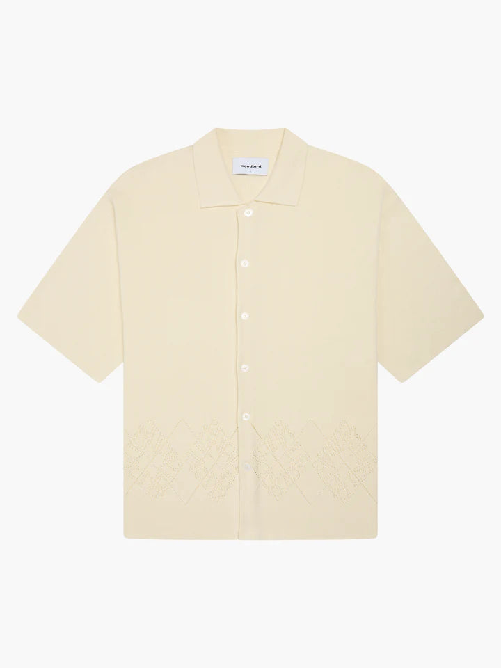 Woodbird Banks Knit Shirt Off White