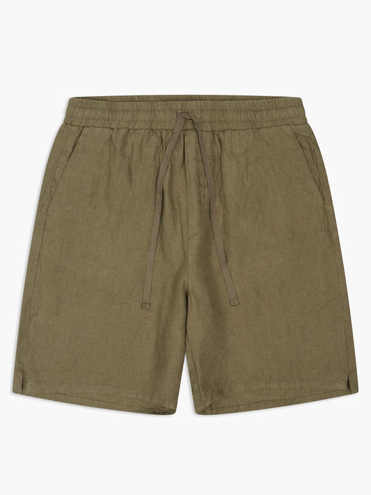 Woodbird Bommy Linen Shorts Army