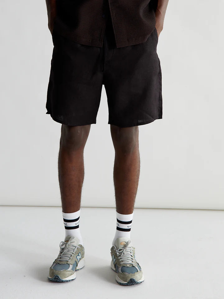 Woodbird Bommy Linen Shorts Black