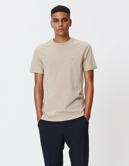 Les Deux Norregaard T-shirt Ivory Melange/Orange