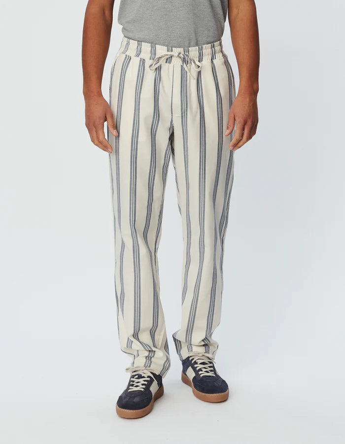 Les Deux Porter Stripe Pants Ivory/India Ink