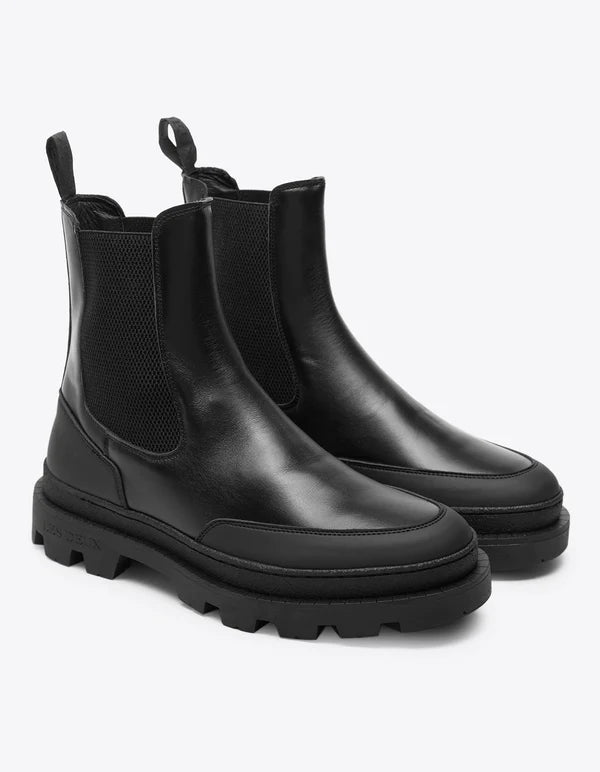 Les Deux Tanner Leather Chealsea Boot Black - Mojo Independent Store