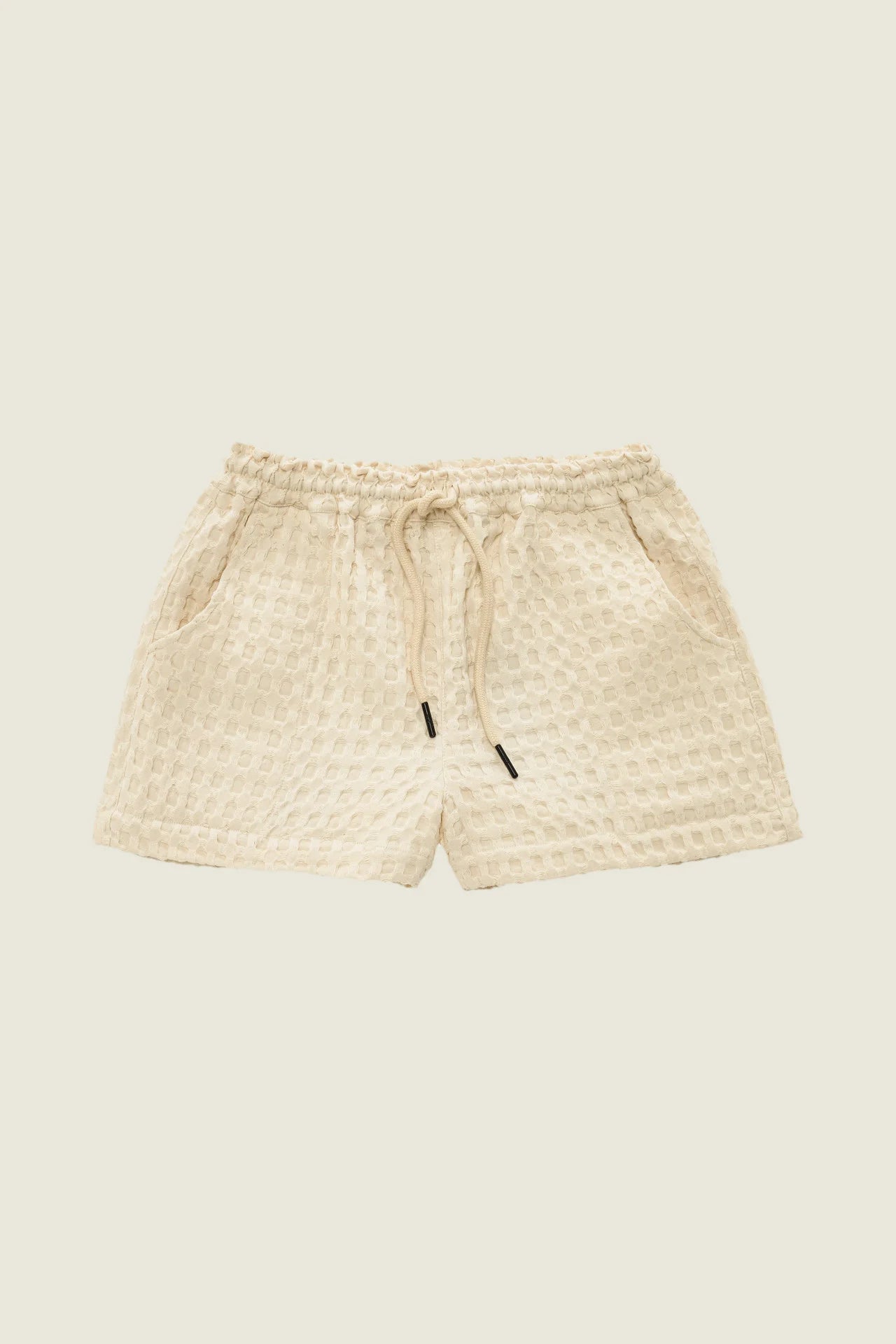 Oas Ecru Drizzle Waffle Shorts