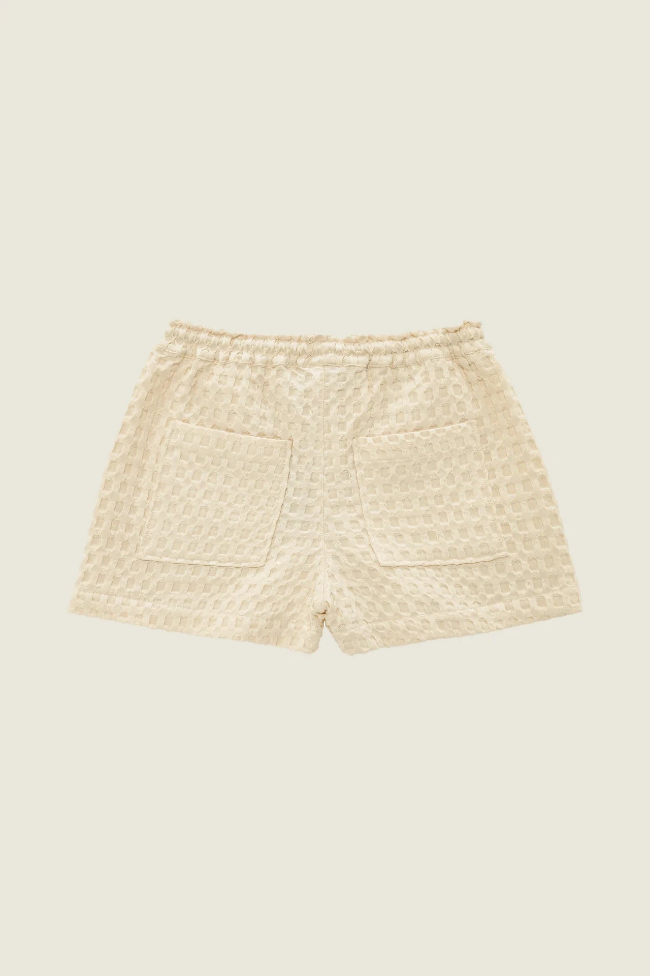 Oas Ecru Drizzle Waffle Shorts