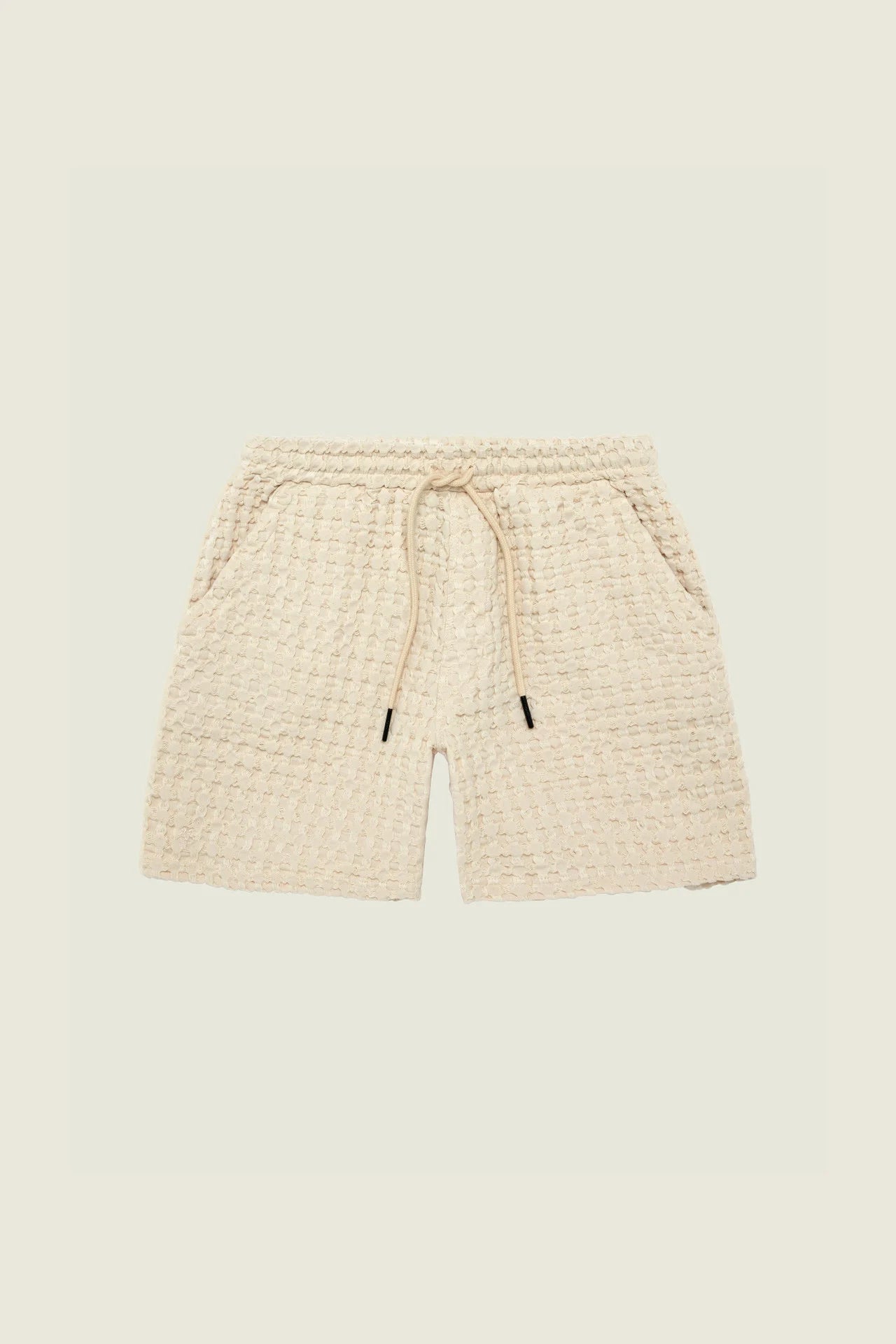 Oas Ecru Drizzle Waffle Shorts