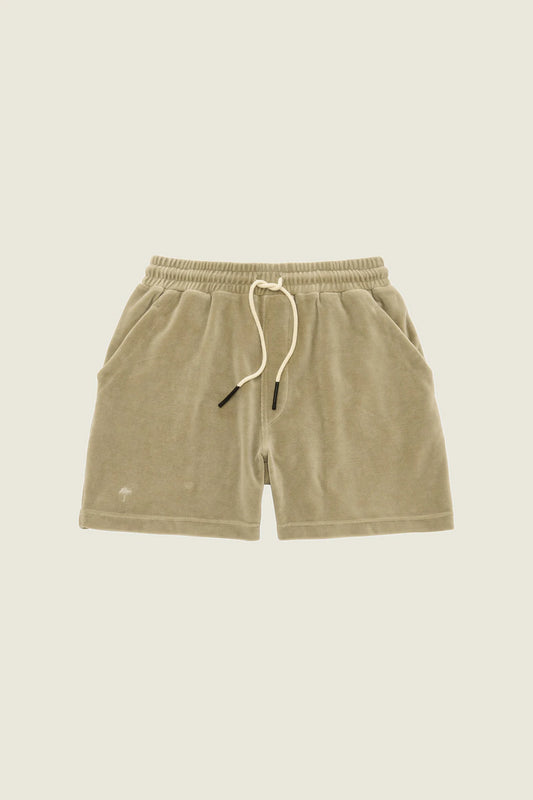 Oas Washed Grey Velour Shorts