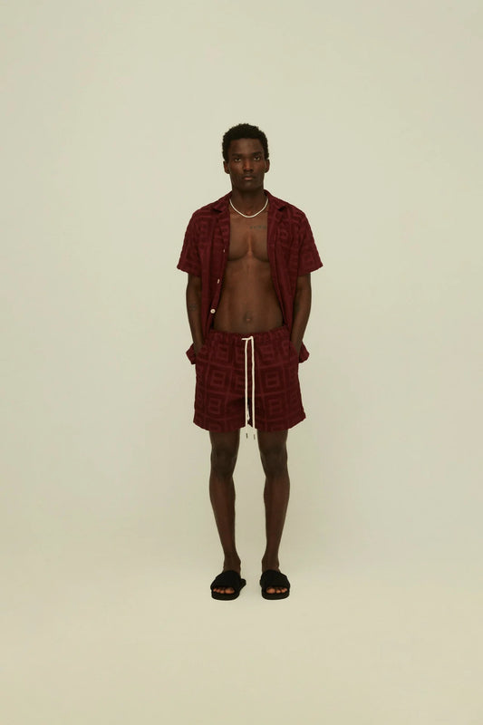 Oas Burgundy Terrace Terry Shorts