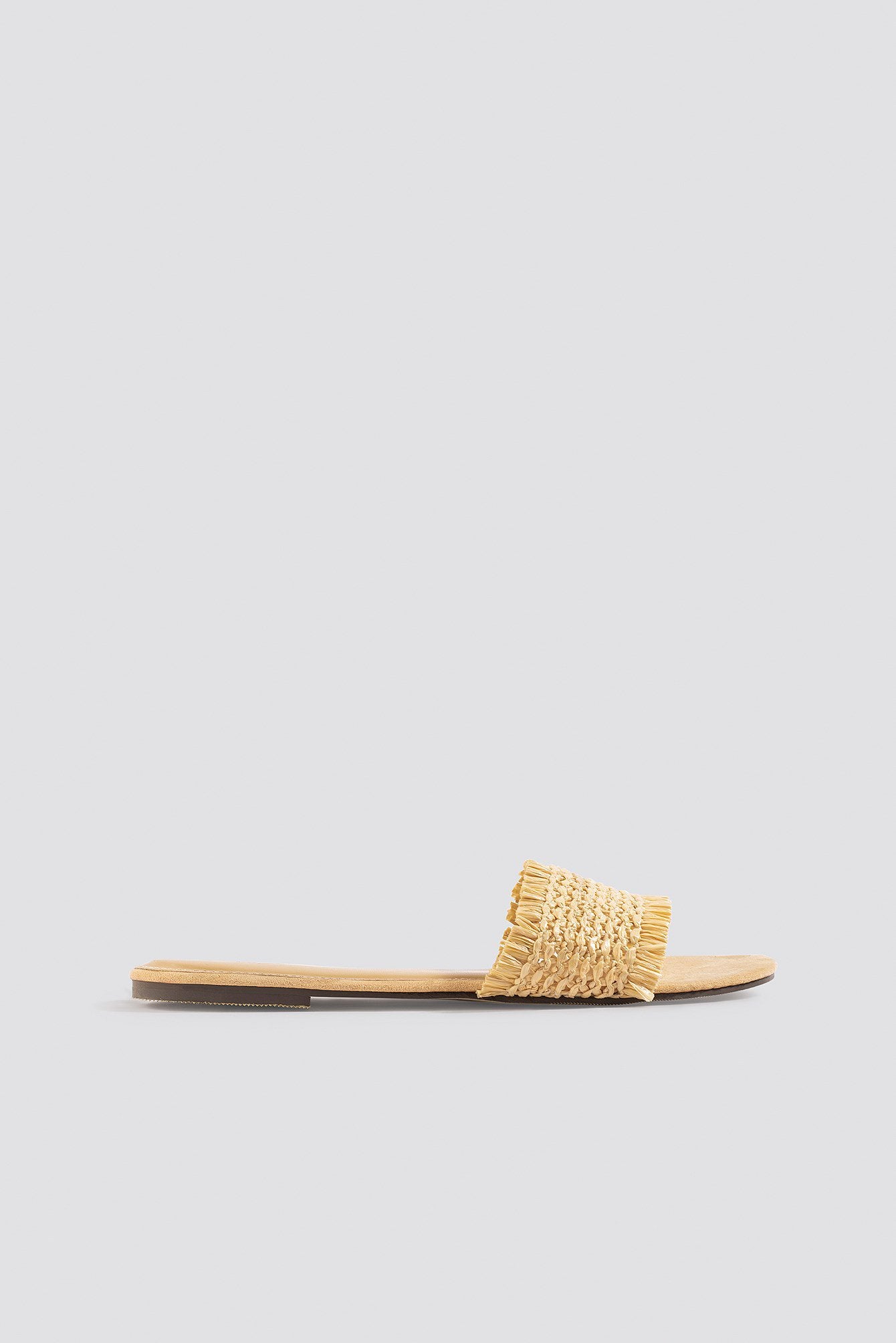NA-KD Straw Sliders Beige - Mojo Independent Store