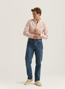 Morris Douglas Linen Stripe Shirt Lt Pink