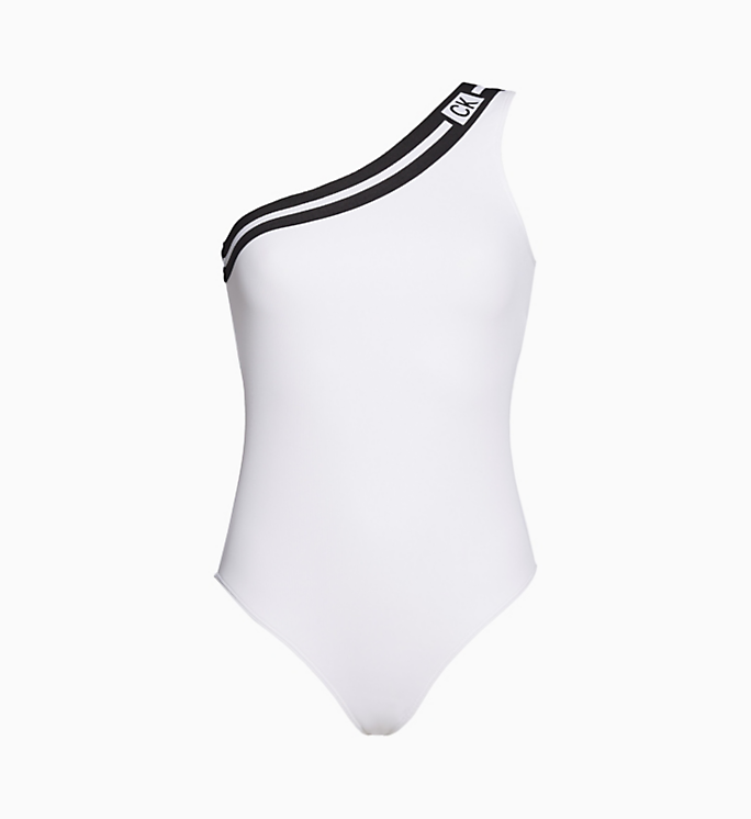 Calvin Klein Cheeky Oneshoulder One Piece PVH Classic White - Mojo Independent Store