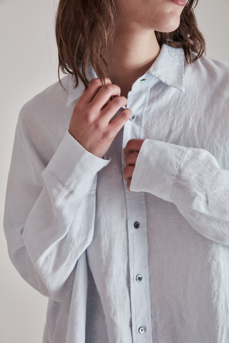 Hope Elma Edit Linen Shirt Geyser Grey Linen