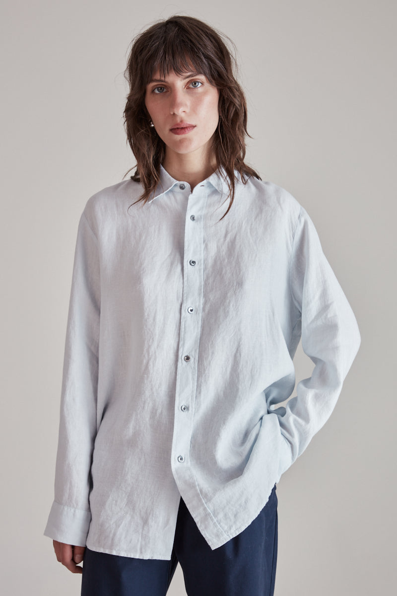 Hope Elma Edit Linen Shirt Geyser Grey Linen